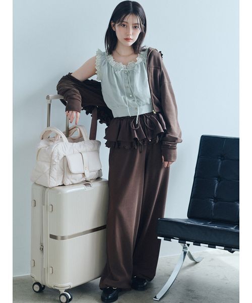 SNIDEL(スナイデル)の「【UV/セットアップ対応】ペプラムスウェットパンツ(その他パンツ・レディース・イエロー/グレー/ブラウン・0/1)」の1枚目の写真