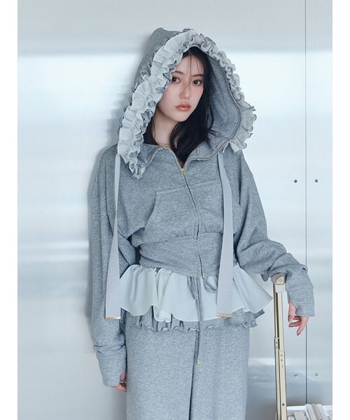 SNIDEL(スナイデル)の「【UV/セットアップ対応】ペプラムスウェットパンツ(その他パンツ・レディース・イエロー/グレー/ブラウン・0/1)」の6枚目の写真