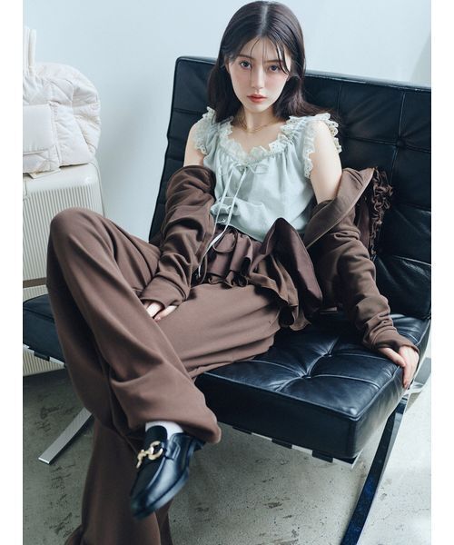 SNIDEL(スナイデル)の「【UV/セットアップ対応】ペプラムスウェットパンツ(その他パンツ・レディース・イエロー/グレー/ブラウン・0/1)」の7枚目の写真
