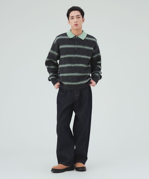 BEAMS HEART(ビームスハート)の「シャギー ニット ポロ(ニット/セーター・メンズ・ブラウン/チャコールグレー・SMALL/MEDIUM/LARGE)」の11枚目の写真