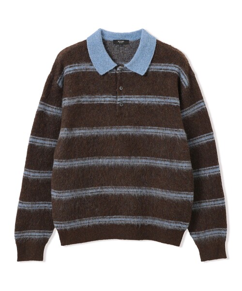 BEAMS HEART(ビームスハート)の「シャギー ニット ポロ(ニット/セーター・メンズ・ブラウン/チャコールグレー・SMALL/MEDIUM/LARGE)」の3枚目の写真