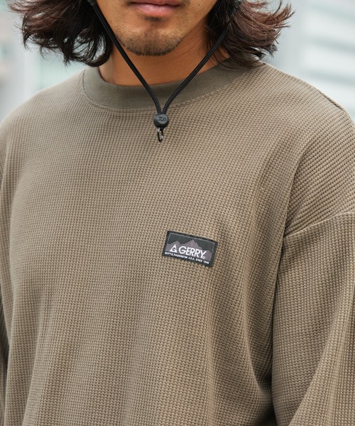 GERRY(ジェリー)の「<別注>GERRY / ジェリー ワッフル クルーネック ワイドシルエット 長袖Tシャツ/抗菌・防臭【THE CRAFT CREW PRODUCTS】(Tシャツ/カットソー・メンズ・オフホワイト/カーキ/グレイッシュベージュ/ダークネイビー/チャコール/ブラック・M/S/L)」の7枚目の写真