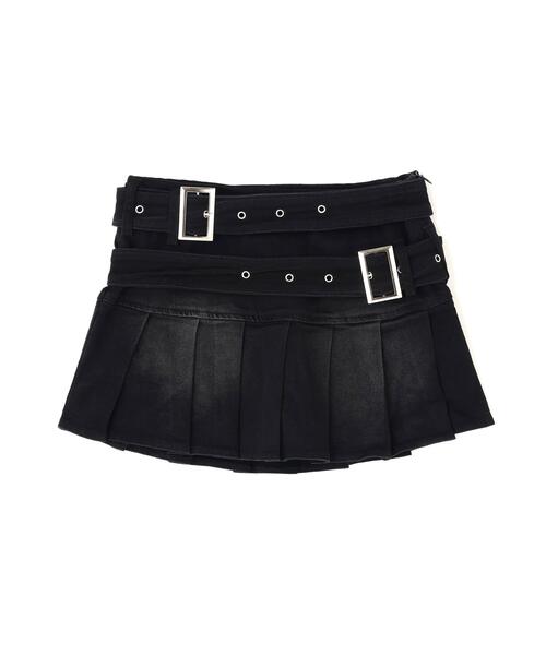 L.H.P(エルエイチピー)の「MAVYTH/メヴィス/W BELT DENIM MINI SKIRT(スカート・レディース・ブラック/ブルー系その他3・M/L)」の7枚目の写真