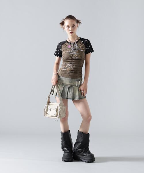 L.H.P(エルエイチピー)の「MAVYTH/メヴィス/W BELT DENIM MINI SKIRT(スカート・レディース・ブラック/ブルー系その他3・M/L)」の12枚目の写真