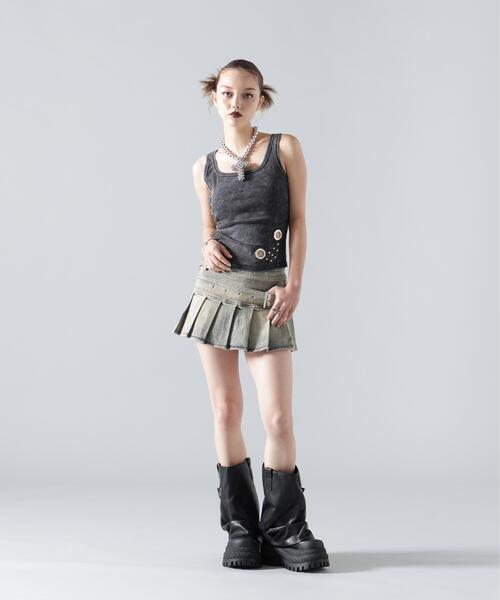 L.H.P(エルエイチピー)の「MAVYTH/メヴィス/W BELT DENIM MINI SKIRT(スカート・レディース・ブラック/ブルー系その他3・M/L)」の16枚目の写真