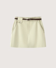 Cream Contrast Stitch Skirt