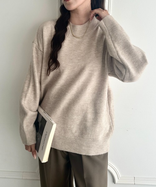 MYMOOD.(マイムード)の「モチモチオーバーシルエットニットプルオーバー(ニット/セーター・レディース・ブラック/ライトベージュ/ベージュ/オフホワイト/グレー・FREE)」の16枚目の写真