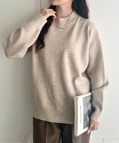 MYMOOD.(マイムード)の「モチモチオーバーシルエットニットプルオーバー(ニット/セーター・レディース・ブラック/ライトベージュ/ベージュ/オフホワイト/グレー・FREE)」の17枚目の写真