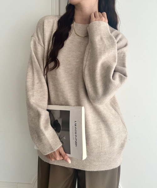 MYMOOD.(マイムード)の「モチモチオーバーシルエットニットプルオーバー(ニット/セーター・レディース・ブラック/ライトベージュ/ベージュ/オフホワイト/グレー・FREE)」の20枚目の写真