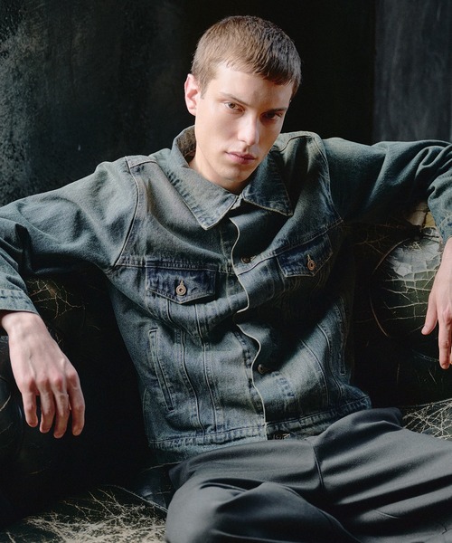 Regen Glanz(レーゲングランツ)の「compact vintage wash denim jacket/コンパクトヴィンテージウォッシュデニムジャケット(デニムジャケット・メンズ・インディゴブルー/グリーン/ブラック・SMALL/MEDIUM/LARGE)」の14枚目の写真