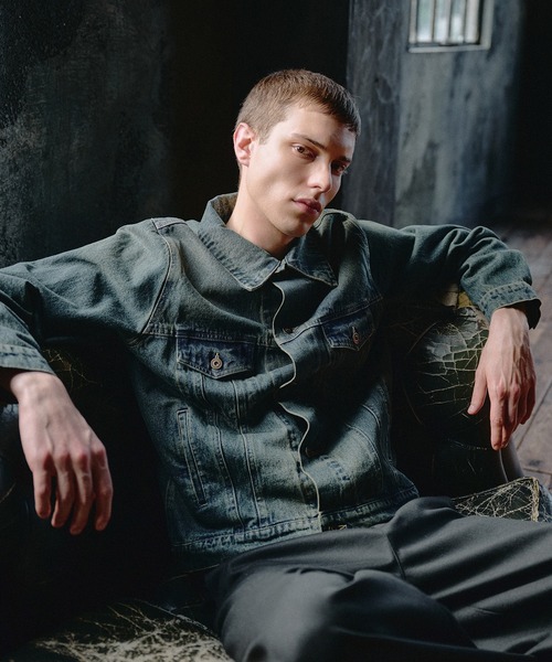 Regen Glanz(レーゲングランツ)の「compact vintage wash denim jacket/コンパクトヴィンテージウォッシュデニムジャケット(デニムジャケット・メンズ・インディゴブルー/グリーン/ブラック・SMALL/MEDIUM/LARGE)」の16枚目の写真