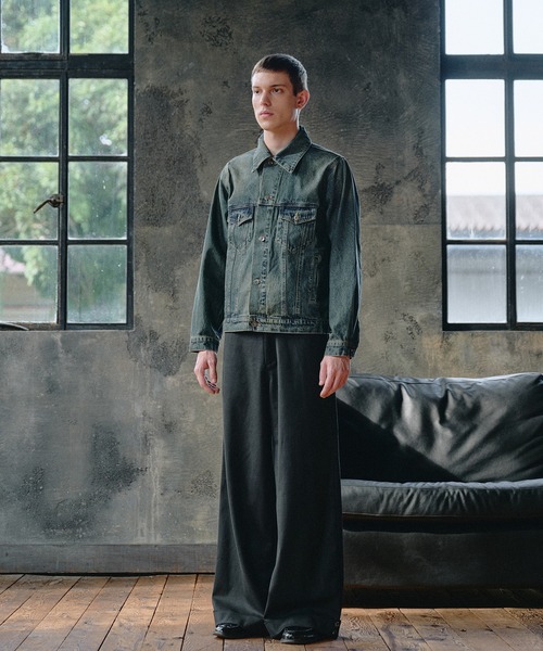 Regen Glanz(レーゲングランツ)の「compact vintage wash denim jacket/コンパクトヴィンテージウォッシュデニムジャケット(デニムジャケット・メンズ・インディゴブルー/グリーン/ブラック・SMALL/MEDIUM/LARGE)」の9枚目の写真