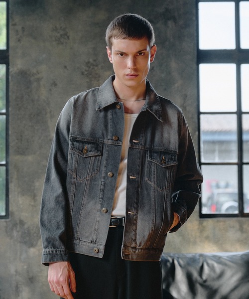 Regen Glanz(レーゲングランツ)の「compact vintage wash denim jacket/コンパクトヴィンテージウォッシュデニムジャケット(デニムジャケット・メンズ・インディゴブルー/グリーン/ブラック・SMALL/MEDIUM/LARGE)」の21枚目の写真