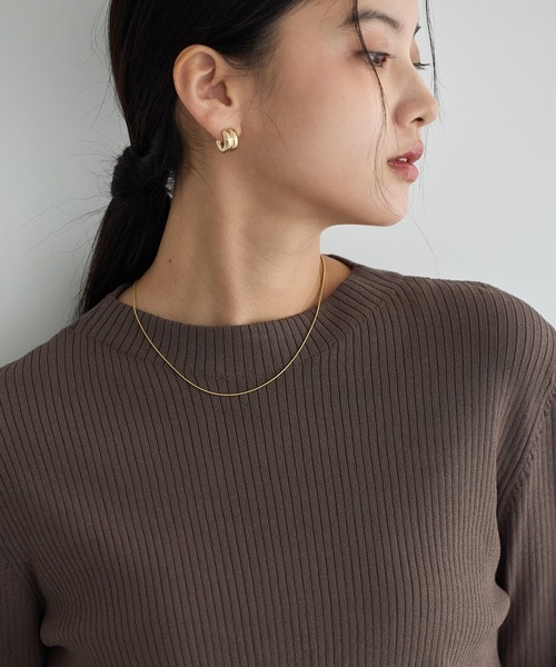 YECCA VECCA(イェッカヴェッカ)の「【2点SET】ラッフルキャミセット長袖ニット(ニット/セーター・レディース・ブラック/ダークベージュ・FREE)」の16枚目の写真