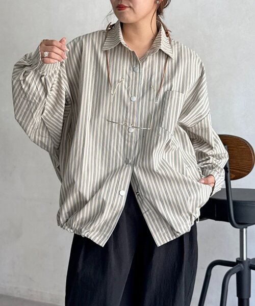 CPCM（シーピーシーエム）の「【WEB限定】アソート柄シャツジャケット（ブルゾン・レディース・ホワイト/ブラウン/オレンジ・FREE）」の2枚目の写真