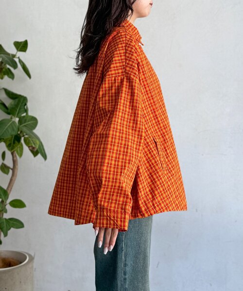 CPCM（シーピーシーエム）の「【WEB限定】アソート柄シャツジャケット（ブルゾン・レディース・ホワイト/ブラウン/オレンジ・FREE）」の15枚目の写真