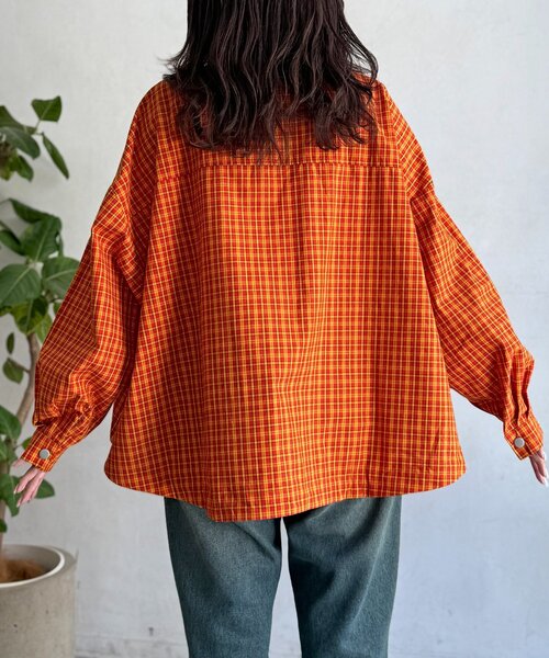 CPCM（シーピーシーエム）の「【WEB限定】アソート柄シャツジャケット（ブルゾン・レディース・ホワイト/ブラウン/オレンジ・FREE）」の16枚目の写真
