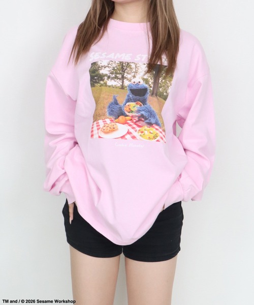 Ha-Li-C STORE(ハリックストア)の「【セサミストリート】フォトプリントロンT(Tシャツ/カットソー・メンズ・ピンク/チャコールグレー/ライトブルー/オフホワイト・LARGE/X-LARGE/MEDIUM)」の1枚目の写真