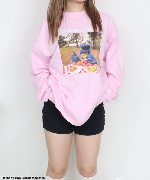 Ha-Li-C STORE(ハリックストア)の「【セサミストリート】フォトプリントロンT(Tシャツ/カットソー・メンズ・ピンク/チャコールグレー/ライトブルー/オフホワイト・LARGE/X-LARGE/MEDIUM)」の13枚目の写真