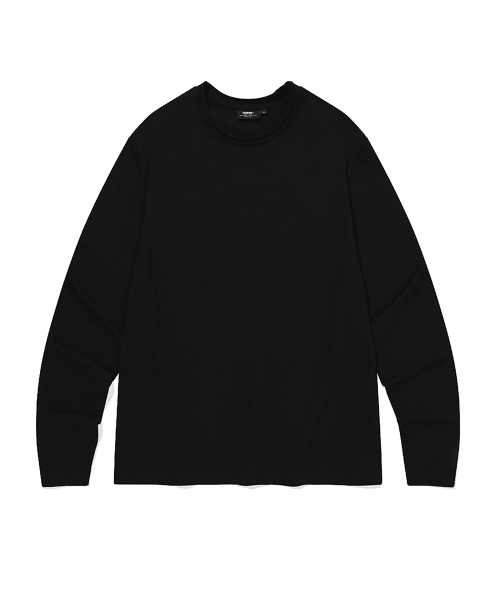 KANEITEI(カネイテイ)の「RAW CUT CROP LONG SLEEVES (BLACK)(Tシャツ/カットソー・レディース・ブラック・MEDIUM/LARGE/X-LARGE)」の1枚目の写真