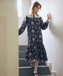 Cath Kidston | エンブロイダリースカラップカラーワンピース Garden Bouquet(ワンピース)