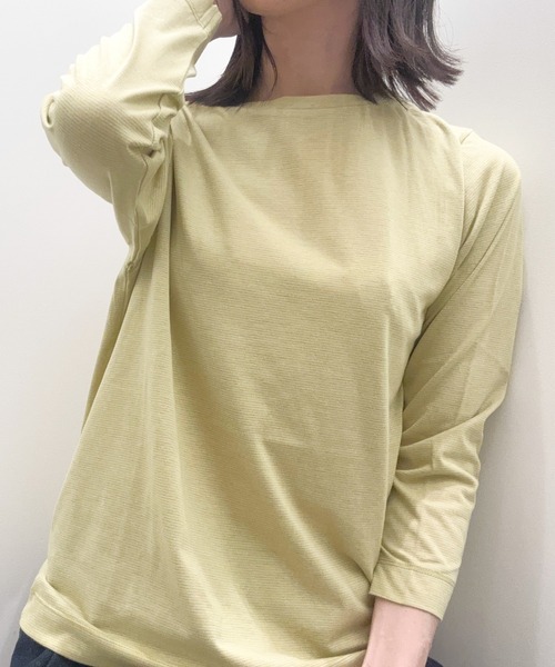 SELF+SERVICE（セルフサービス）の「オーガニックコットン入 ミジンボーダープルオーバー（Tシャツ/カットソー・レディース・ライトブルー/グレー/ネイビー/イエロー系その他・L/M）」の4枚目の写真