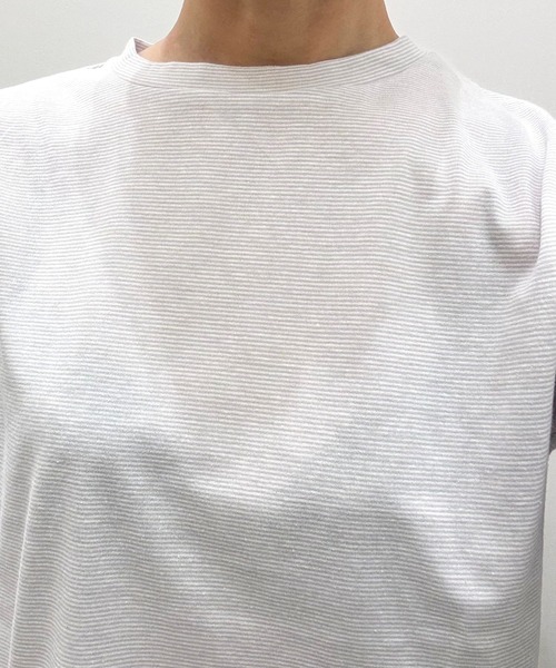 SELF+SERVICE（セルフサービス）の「オーガニックコットン入 ミジンボーダープルオーバー（Tシャツ/カットソー・レディース・ライトブルー/グレー/ネイビー/イエロー系その他・L/M）」の5枚目の写真