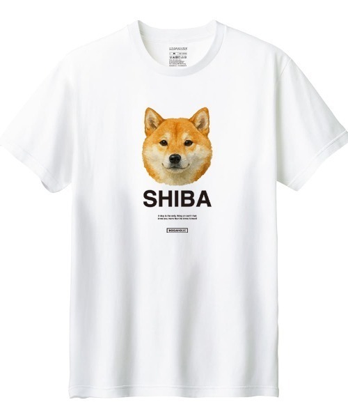 Moftique(モフティック)の「Moftique(モフティック) 半袖Tシャツ 柴犬 犬 アニマル プリント 5.6オンス トップス カットソー メンズ ユニセックス(Tシャツ/カットソー・メンズ・ホワイト/ブラック・S/M/L/XL/XS)」の2枚目の写真