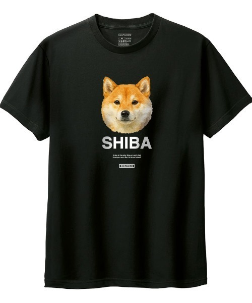 Moftique(モフティック)の「Moftique(モフティック) 半袖Tシャツ 柴犬 犬 アニマル プリント 5.6オンス トップス カットソー メンズ ユニセックス(Tシャツ/カットソー・メンズ・ホワイト/ブラック・S/M/L/XL/XS)」の1枚目の写真