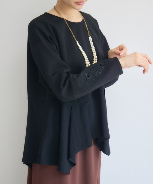 KATHARINE ROSS（キャサリンロス）の「ビショップクイーンembプルオーバー（Tシャツ/カットソー・レディース・ブラック/アイボリー・FREE）」の12枚目の写真