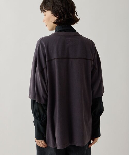 Whim Gazette（ウィムガゼット）の「【KATHARINE HAMNETT】スローガンフットボールTシャツ（Tシャツ/カットソー・レディース・パープル/ピンクベージュ・FREE）」の22枚目の写真