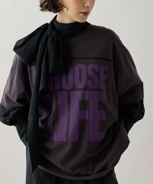 Whim Gazette（ウィムガゼット）の「【KATHARINE HAMNETT】スローガンフットボールTシャツ（Tシャツ/カットソー・レディース・パープル/ピンクベージュ・FREE）」の14枚目の写真