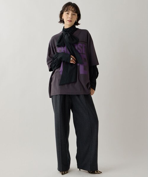 Whim Gazette（ウィムガゼット）の「【KATHARINE HAMNETT】スローガンフットボールTシャツ（Tシャツ/カットソー・レディース・パープル/ピンクベージュ・FREE）」の15枚目の写真