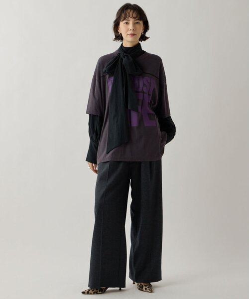 Whim Gazette（ウィムガゼット）の「【KATHARINE HAMNETT】スローガンフットボールTシャツ（Tシャツ/カットソー・レディース・パープル/ピンクベージュ・FREE）」の19枚目の写真