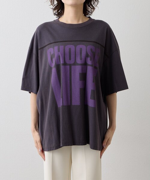 Whim Gazette（ウィムガゼット）の「【KATHARINE HAMNETT】スローガンフットボールTシャツ（Tシャツ/カットソー・レディース・パープル/ピンクベージュ・FREE）」の16枚目の写真