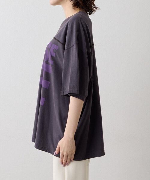 Whim Gazette（ウィムガゼット）の「【KATHARINE HAMNETT】スローガンフットボールTシャツ（Tシャツ/カットソー・レディース・パープル/ピンクベージュ・FREE）」の17枚目の写真