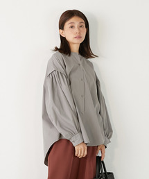 MELROSE claire（メルローズ クレール）の「【TC起毛ギャザースリーブシャツ】（シャツ/ブラウス）」