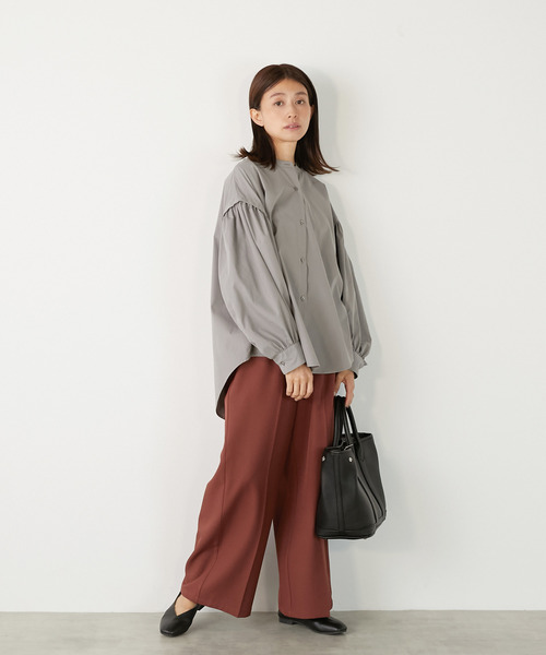 MELROSE claire（メルローズ クレール）の「【TC起毛ギャザースリーブシャツ】（シャツ/ブラウス・レディース・グレー/オフホワイト/ネイビー・FREE）」の17枚目の写真
