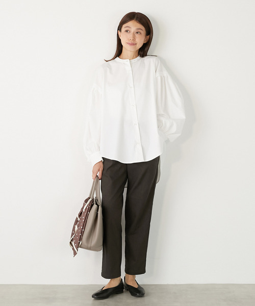MELROSE claire（メルローズ クレール）の「【TC起毛ギャザースリーブシャツ】（シャツ/ブラウス・レディース・グレー/オフホワイト/ネイビー・FREE）」の19枚目の写真