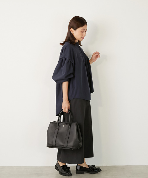 MELROSE claire（メルローズ クレール）の「【TC起毛ギャザースリーブシャツ】（シャツ/ブラウス・レディース・グレー/オフホワイト/ネイビー・FREE）」の7枚目の写真