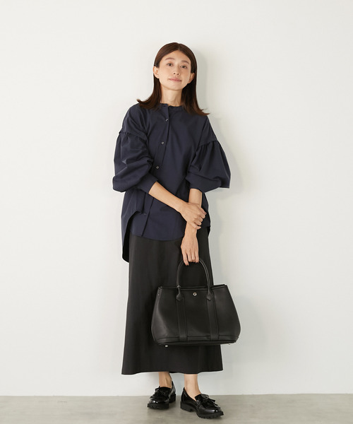 MELROSE claire（メルローズ クレール）の「【TC起毛ギャザースリーブシャツ】（シャツ/ブラウス・レディース・グレー/オフホワイト/ネイビー・FREE）」の8枚目の写真
