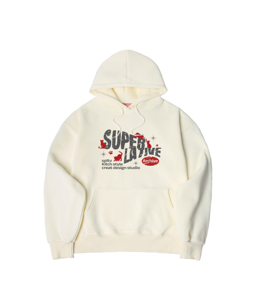 SUPERLATIVE（スーパーラティブ）の「S/P CATS POSING オーバーサイズ 起毛 フードパーカー (GOH4-6SP188)（パーカー・レディース・ブラック/ホワイト/ネイビー/ライトグレー/チャコールグレー/アイボリー・MEDIUM/LARGE/X-LARGE）」の11枚目の写真