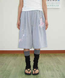 BETTY BOOP DREAMY RIBBON SWEAT BERMUDA PANTS GREY