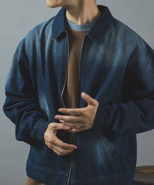 ITEMS URBANRESEARCH(アイテムズ アーバンリサーチ)の「Denim Zip Up Blouson(ブルゾン・メンズ・ネイビー/ブルー系その他/ブラック・LARGE/MEDIUM)」の5枚目の写真