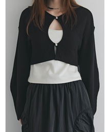 cropped curve cardigan