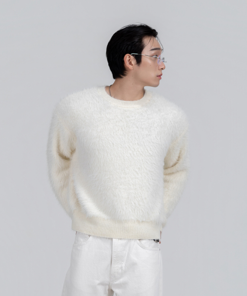 PHOS333(フォースサンサンサン)の「M ヘアリーニットセーター / アイボリー(ニット/セーター・メンズ・その他・LARGE)」の2枚目の写真