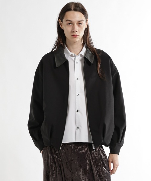 HARE(ハレ)の「【合成皮革】エリレザーコクーンブルゾン(HARE)(ブルゾン・メンズ・グレー系その他/ブラック/ベージュ系その他・FREE)」の2枚目の写真