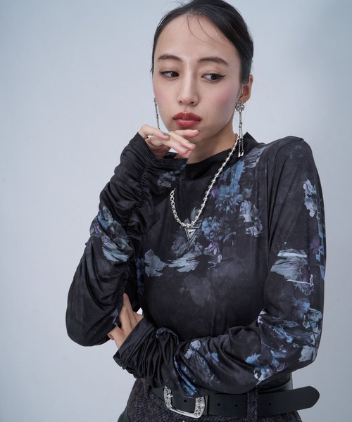 HARE(ハレ)の「FlowerSkewカットソー(HARE)(Tシャツ/カットソー・レディース・ブラウン/ブラック・FREE)」の20枚目の写真
