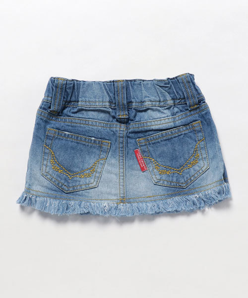 RODEO CROWNS WIDE BOWL（ロデオクラウンズワイドボウル）の「フリンジ デニム スカート（デニムスカート・キッズ・ブルー・MEDIUM/SMALL/X-SMALL/LARGE）」の2枚目の写真