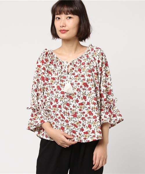 Honeys（ハニーズ）の「スモックブラウス（シャツ/ブラウス・レディース・レッド系その他/ホワイト系その他/オフホワイト/ブルー系その他・L/M）」の3枚目の写真